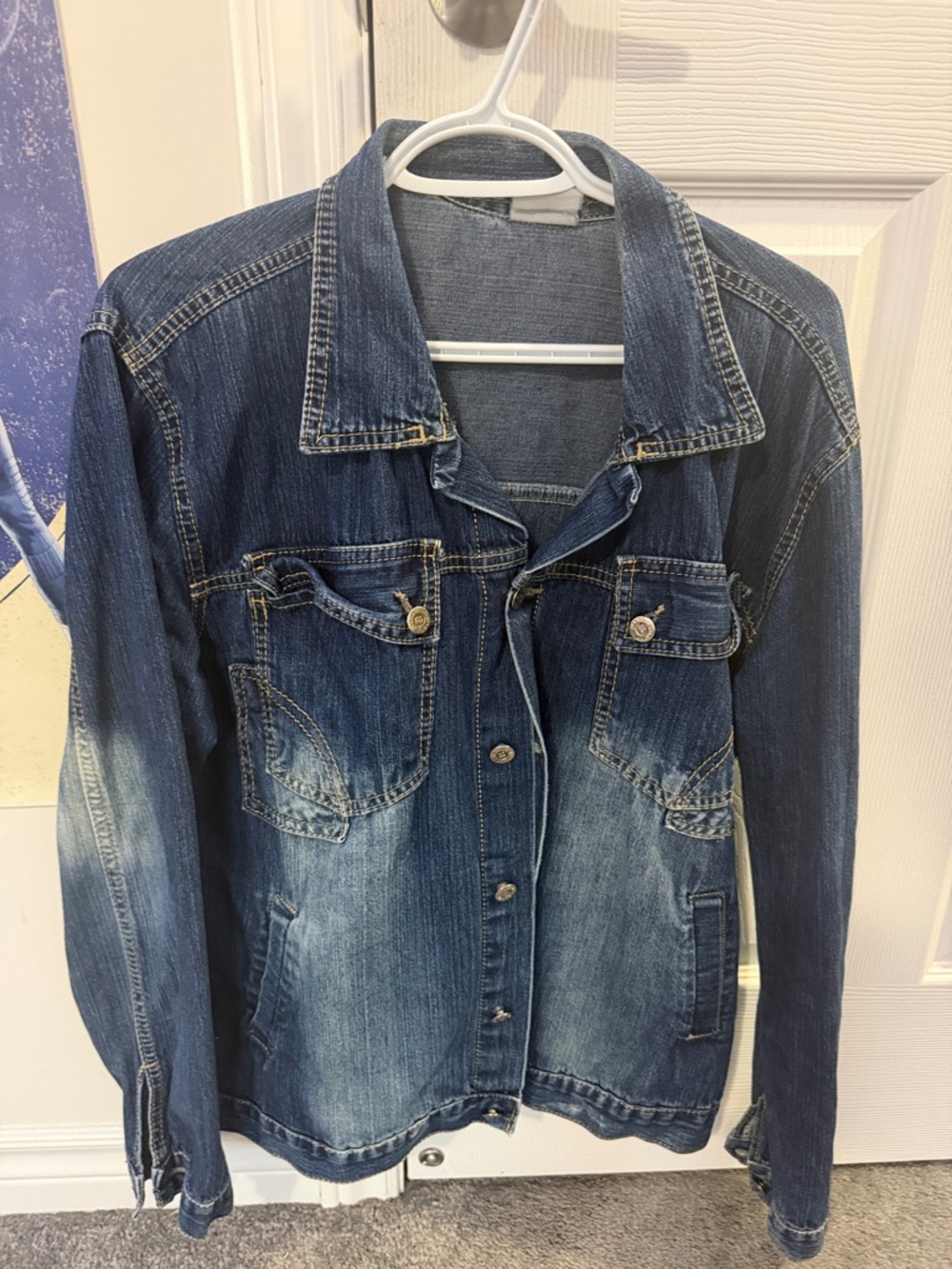 Vintage Faded Blue Denim Cropped
Jacket